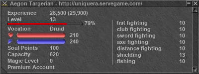 Signature for player Aegon Targerian