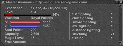 Signature for player Master Akamaru